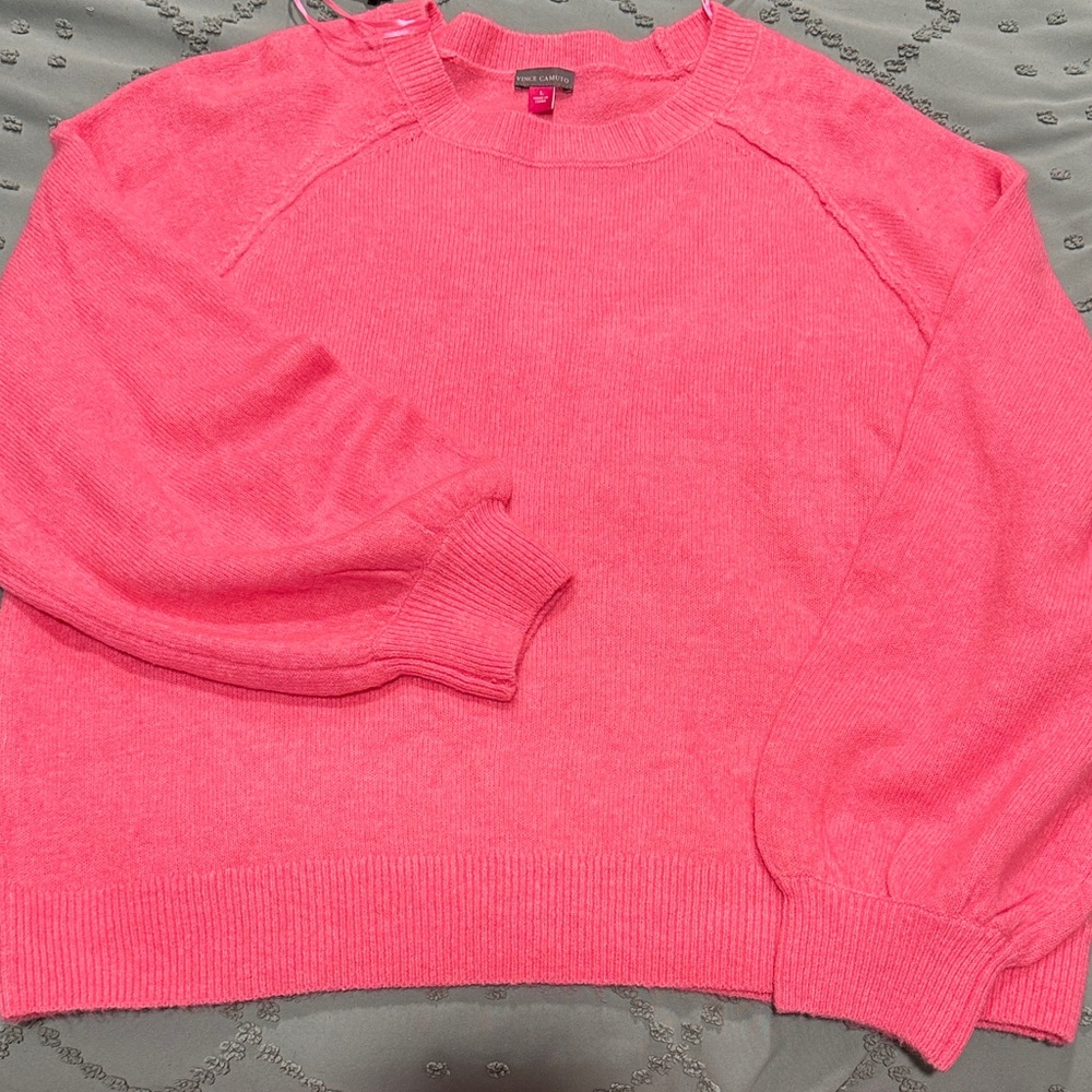 Vince Camuto Vibrant Pink Crew Neck Sweater